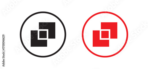 Object intersect icon for logo, vector sign symbol for design. triangles vector flat illustration icon - Borromean rings version black symbol isolated on. Simple element illustration. outline and flat