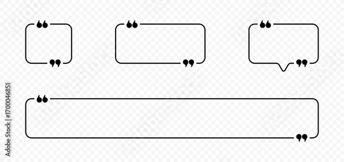 Quotes in rectangle and square linear shape vector design