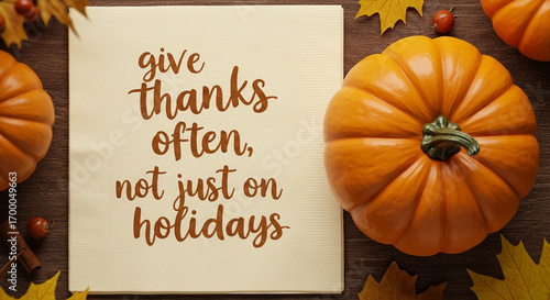 Thanksgiving Pumpkins & Gratitude Quote: 