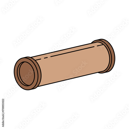 A simple illustration of a cylindrical brown pipe, isolated against a white background.