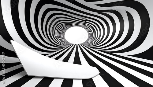 Fototapeta Naklejka Na Ścianę i Meble -  Abstract tunnel with stripes