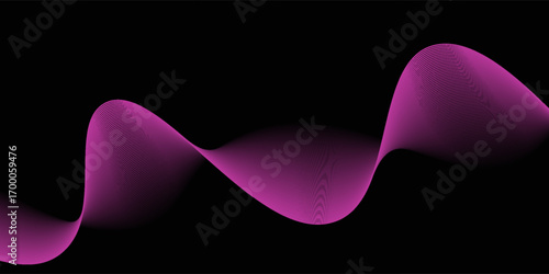 Vector wave lines smooth flowing dynamic blue purple pink gradient isolated on white background for concept of technology, digital, communication, science, music