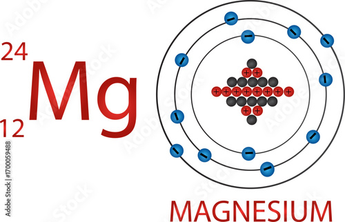 Magnesium Atom Vector Design | Periodic Table Element Mg