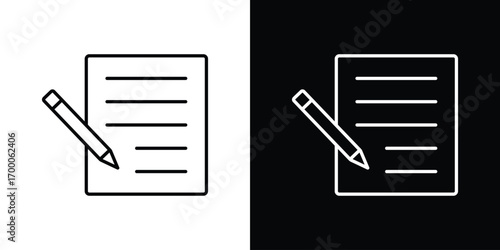 Writing icon pictogram on White Background Editable Stroke.