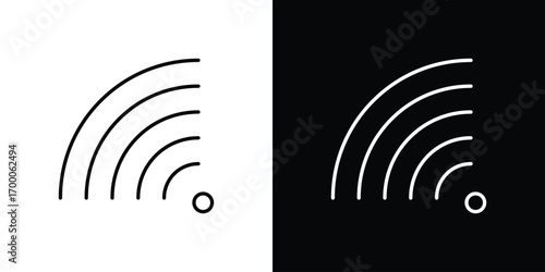 Wifi Signal icon pictogram on White Background Editable Stroke.