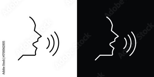 Voice icon pictogram on White Background Editable Stroke.