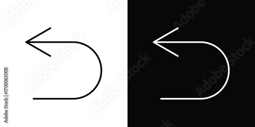 Undo icon pictogram on White Background Editable Stroke.
