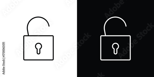 Unblocked icon pictogram on White Background Editable Stroke.