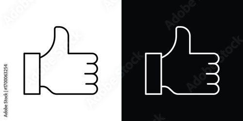 Thumb icon pictogram on White Background Editable Stroke.