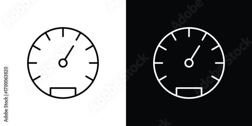 Speedometer icon pictogram on White Background Editable Stroke.