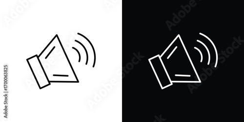 Speaker icon pictogram on White Background Editable Stroke.