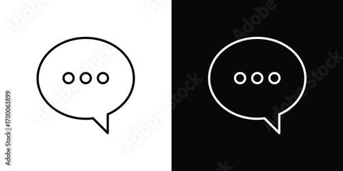 Speech bubble icon pictogram on White Background Editable Stroke.