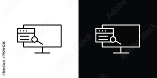 Search online icon pictogram on White Background Editable Stroke.