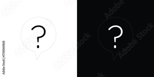 Question icon pictogram on White Background Editable Stroke.