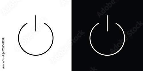 Power button icon pictogram on White Background Editable Stroke.