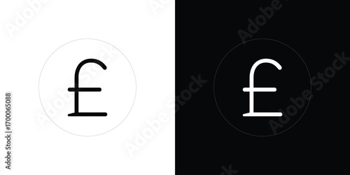 Pound icon pictogram on White Background Editable Stroke.