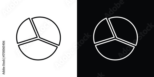 Pie chart icon pictogram on White Background Editable Stroke.