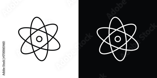 Physics icon pictogram on White Background Editable Stroke.