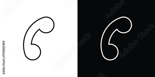 Phone call icon pictogram on White Background Editable Stroke.