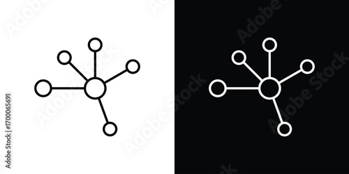 Particle icon pictogram on White Background Editable Stroke.