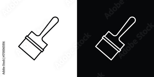 Paint brush icon pictogram on White Background Editable Stroke.