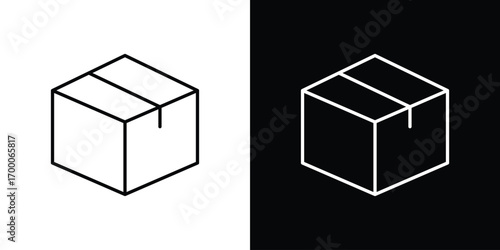 Package icon pictogram on White Background Editable Stroke.