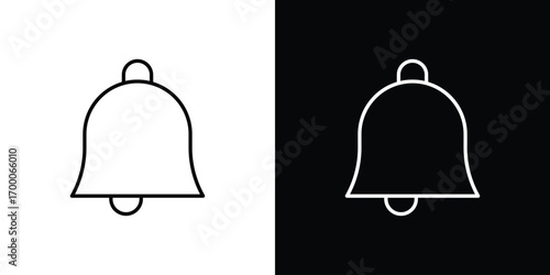 Notification bell icon pictogram on White Background Editable Stroke.