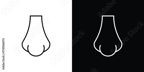 Nose icon pictogram on White Background Editable Stroke.