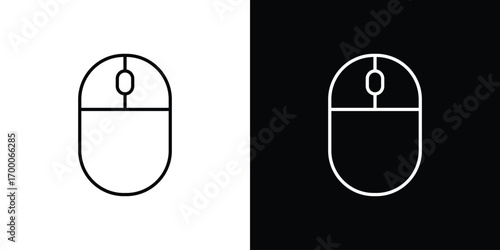 Mouse icon pictogram on White Background Editable Stroke.