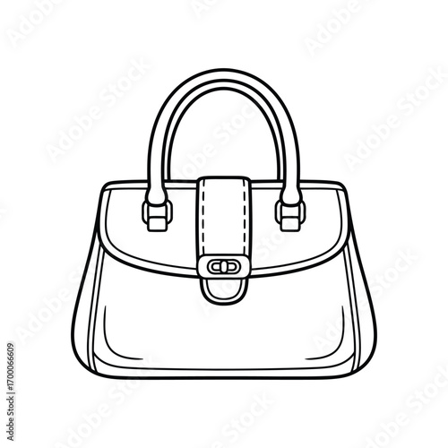Elegant Handbag Outline A Stylish Accessory Concept for Fashion Illustration
