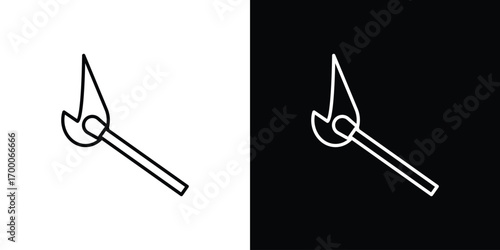 Matches icon pictogram on White Background Editable Stroke.