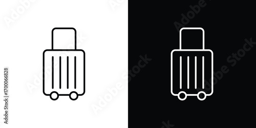 Luggage icon pictogram on White Background Editable Stroke.