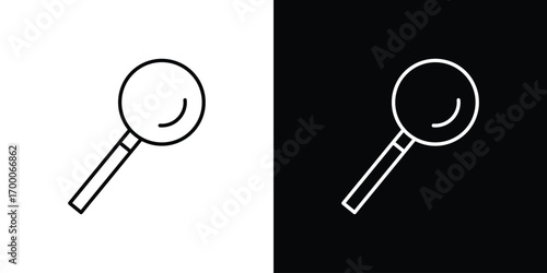 Loupe icon pictogram on White Background Editable Stroke.