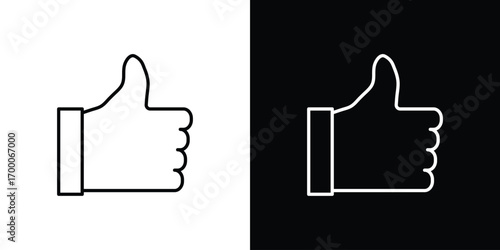 Like icon pictogram on White Background Editable Stroke.