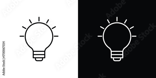 Lightbulb icon pictogram on White Background Editable Stroke.