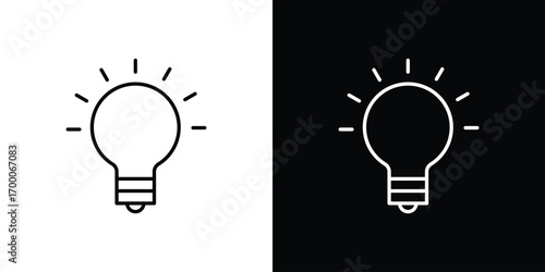 Light bulb icon pictogram on White Background Editable Stroke.