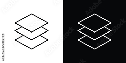 Layers icon pictogram on White Background Editable Stroke.