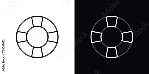 Life buoy icon pictogram on White Background Editable Stroke.