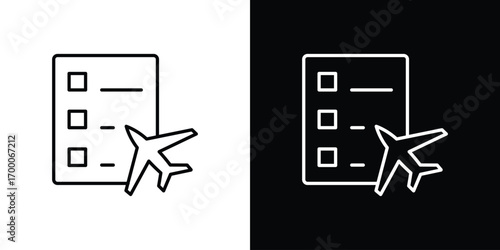 Itinerary icon pictogram on White Background Editable Stroke.