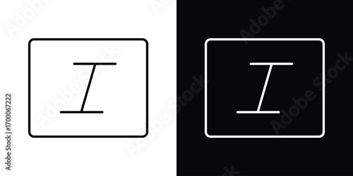 Italic button icon pictogram on White Background Editable Stroke.