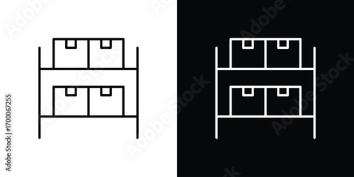 Inventory icon pictogram on White Background Editable Stroke.