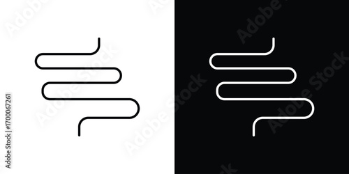 Intestine icon pictogram on White Background Editable Stroke.