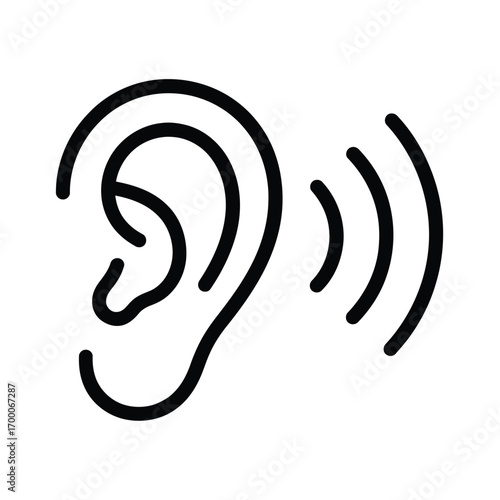 Hearing icon Illustrative diagram of anatomical sense organs