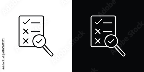 Inspection icon pictogram on White Background Editable Stroke.