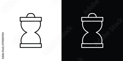 Hourglass icon pictogram on White Background Editable Stroke.