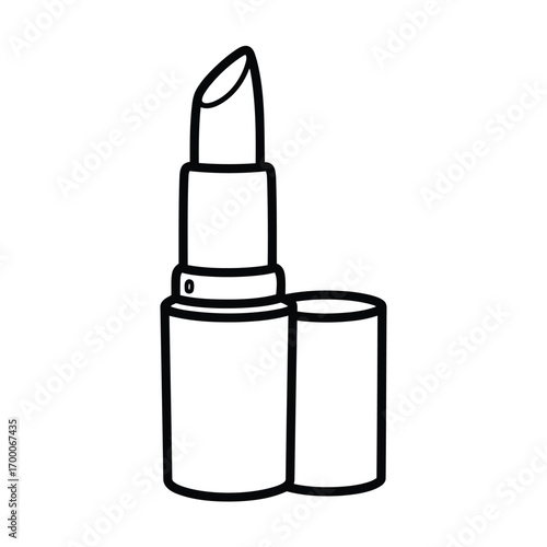 Elegant Lipstick Outline Design Symbolizing Beauty and Cosmetic Application