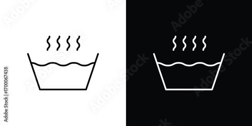 Hot Water icon pictogram on White Background Editable Stroke.