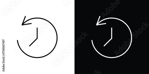 History icon pictogram on White Background Editable Stroke.