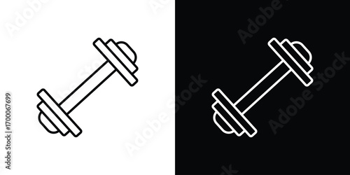 Gym icon pictogram on White Background Editable Stroke.