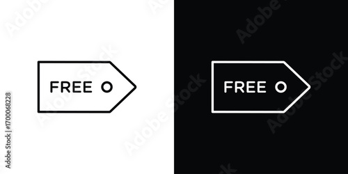 Free tag icon pictogram on White Background Editable Stroke.